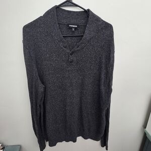 Express Men's Dark Gray Crewneck Sweater